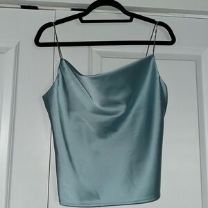 House Of Harlow Satin Blue Top